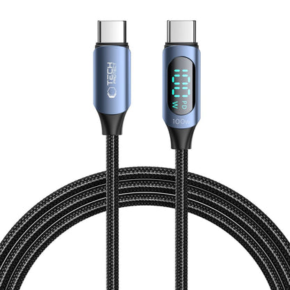 USB-C Data and Charging Cable - USB-C Tech-Protect Ultraboost LED, 100W, 2m, Blue