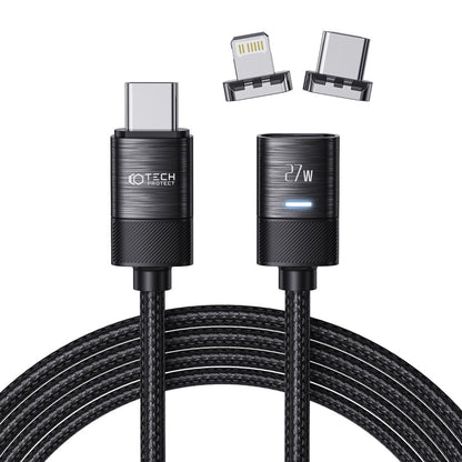 Data and Charging Cable USB-C - Lightning / USB-C Tech-Protect Ultraboost Magnetic, 27W, 2m, Black