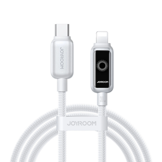 USB-C to Lightning Data and Charging Cable Joyroom S-A55 StarFlight Display, 30W, 1.2m, White