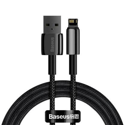 Data and Charging Cable USB-A - Lightning Baseus Tungsten Gold, 20W, 1m, Black CALWJ-01