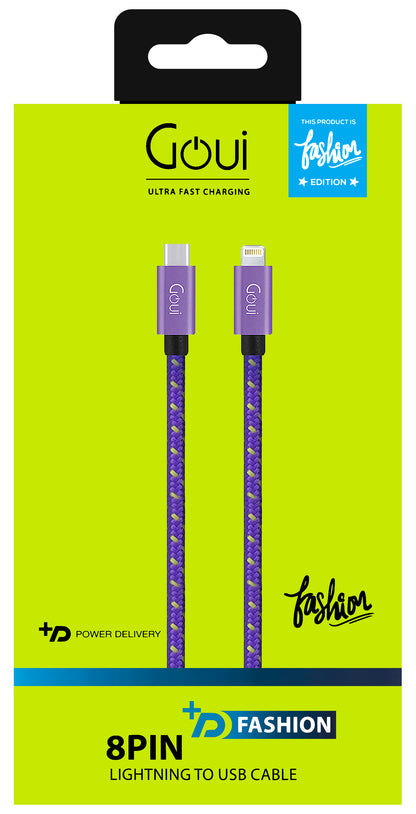 USB-C Data and Charging Cable - Lightning Goui Fashion, 18W, 1m, Purple G-FASHIONC94P