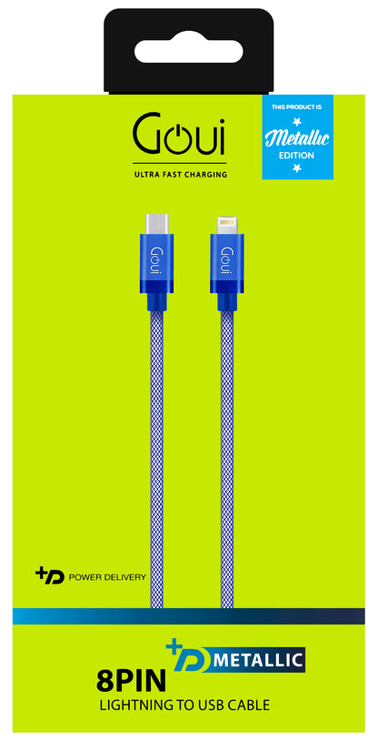 USB-C - Lightning Data and Charging Cable Goui Metallic, 18W, 1m, Blue G-METALLICC94B