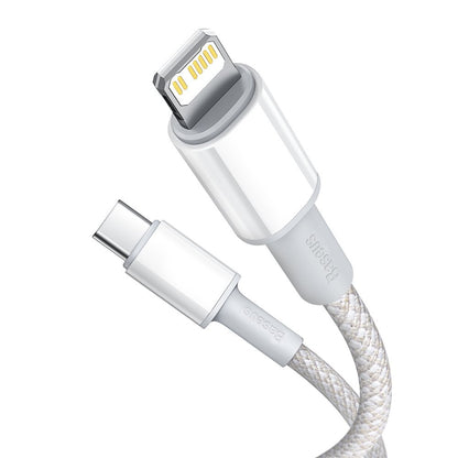 USB-C Data and Charging Cable - Lightning Baseus High Density Braided, 20W, 1m, White CATLGD-02