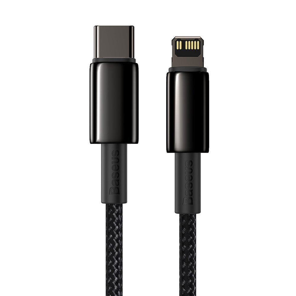 Data and Charging Cable USB-C - Lightning Baseus Tungsten Gold, 20W, 2m, Black CATLWJ-A01