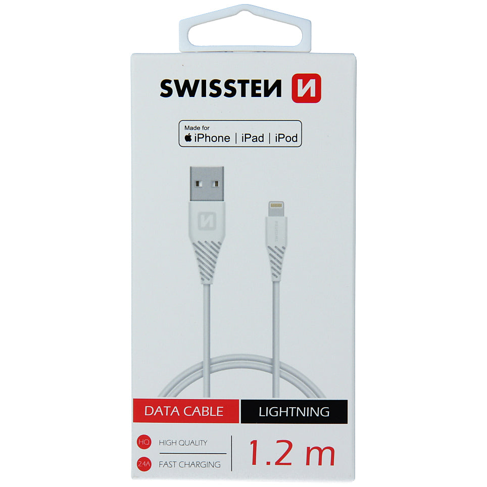 Data and Charging Cable USB-A - Lightning Swissten, 18W, 1.2m, White 71526501