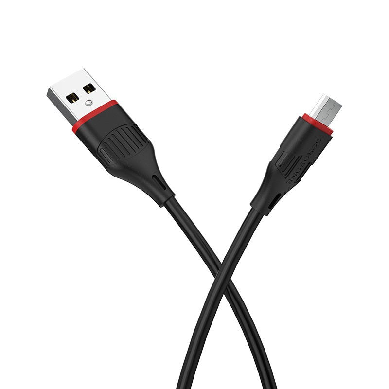 Data and Charging Cable USB-A - microUSB Borofone Enjoy BX17, 18W, 1m, Black