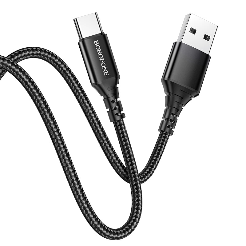 Borofone BX54 Ultra bright USB-A - USB-C Data and Charging Cable, 18W, 1m, Black 