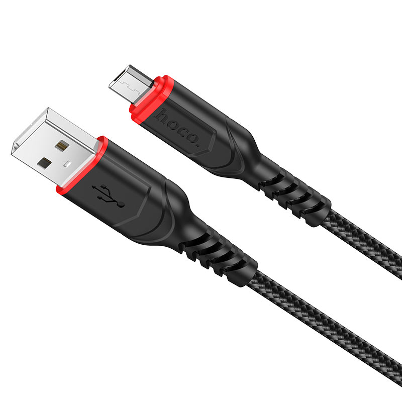 HOCO X59 Victory USB-A - microUSB Data and Charging Cable, 18W, 1m, Black