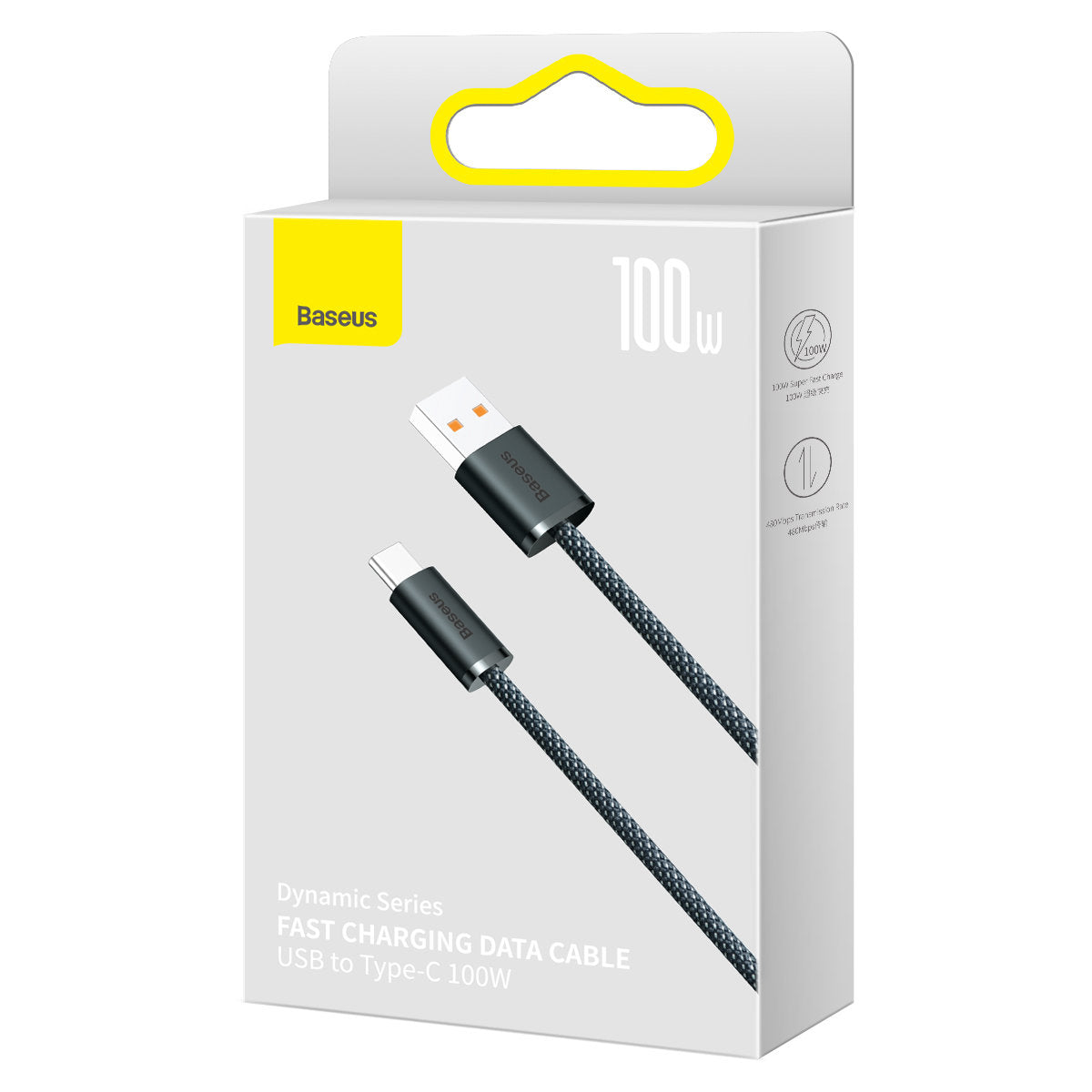 Baseus Dynamic Series USB-A - USB-C Data and Charging Cable, 100W, 1m, Gray CALD000616