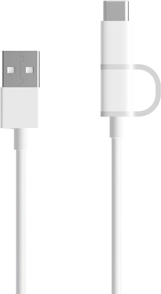 Data and Charging Cable USB-A - microUSB / USB-C Xiaomi, 18W, 1m, White SJV4082TY