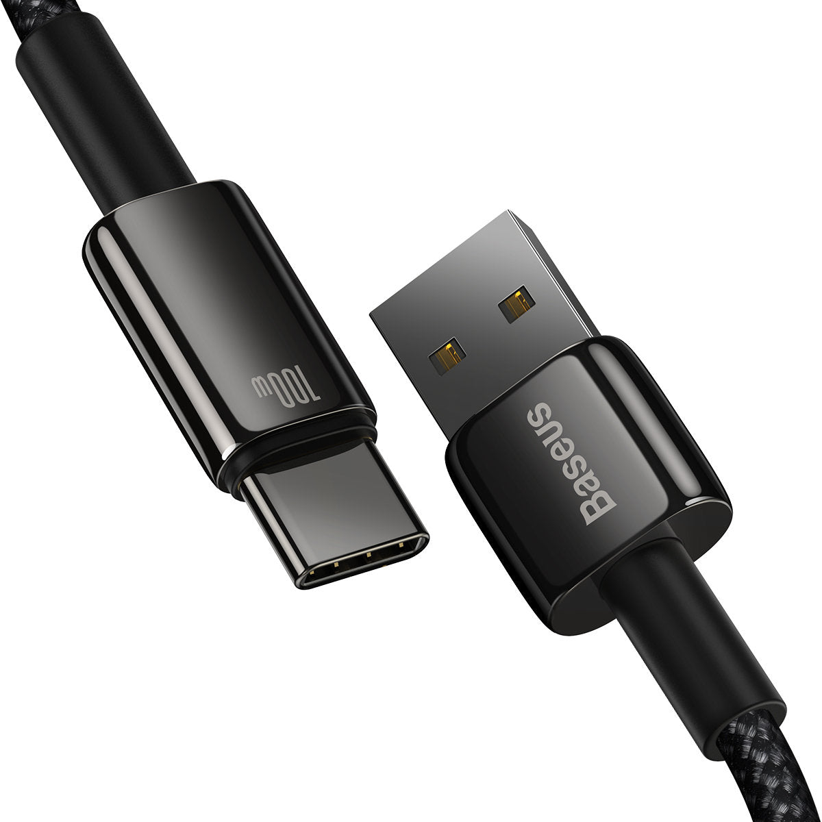 Data and Charging Cable USB-A - USB-C Baseus Tungsten Gold, 100W, 1m, Black CAWJ000001