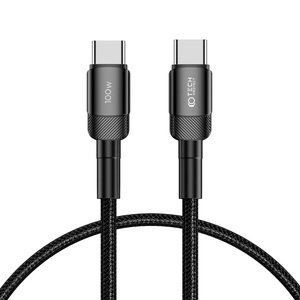 USB-C Data and Charging Cable - USB-C Tech-Protect Ultraboost EVO, 100W, 0.5m, Black