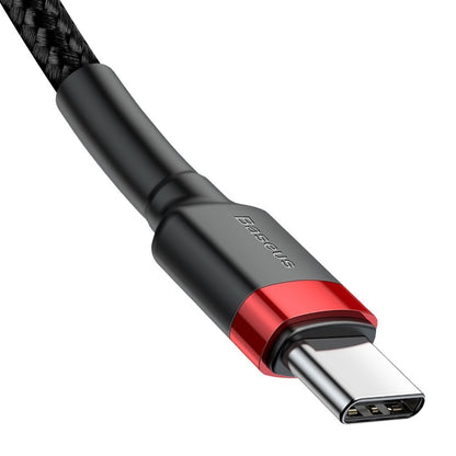 Data and Charging Cable USB-C - USB-C Baseus Coffee, 60W, 2m, Red CATKLF-H91