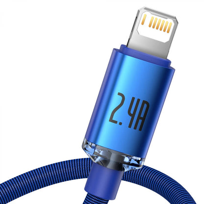 USB-A Data and Charging Cable - Lightning Baseus Crystal Shine Series, 18W, 2m, Blue CAJY000103