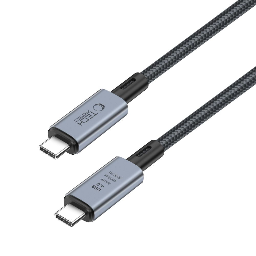 USB-C Data and Charging Cable - USB-C Tech-Protect Ultraboost Max, 240W, 1m, Gray