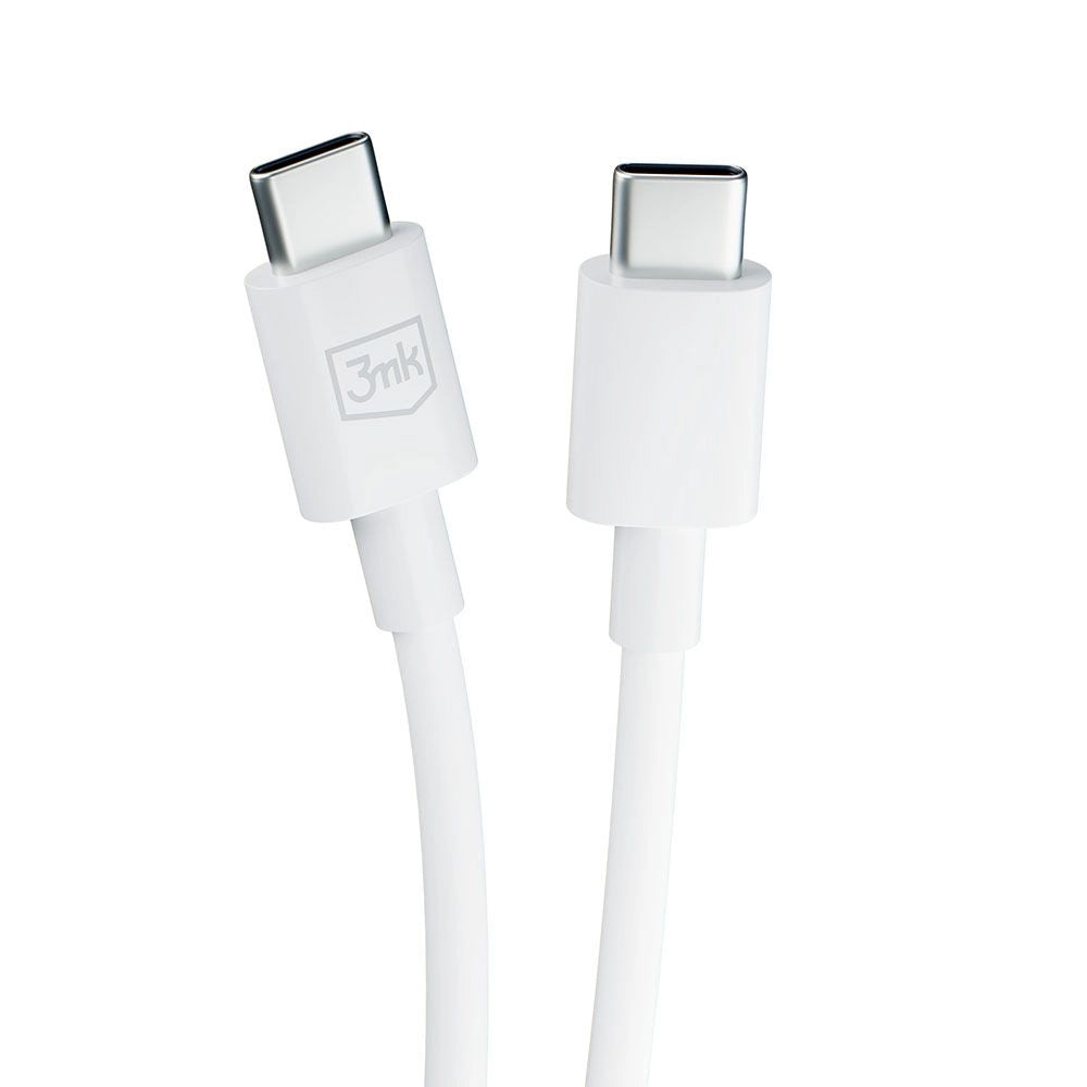 USB-C - USB-C 3MK Hyper Data and Charging Cable, 100W, 1.2m, White