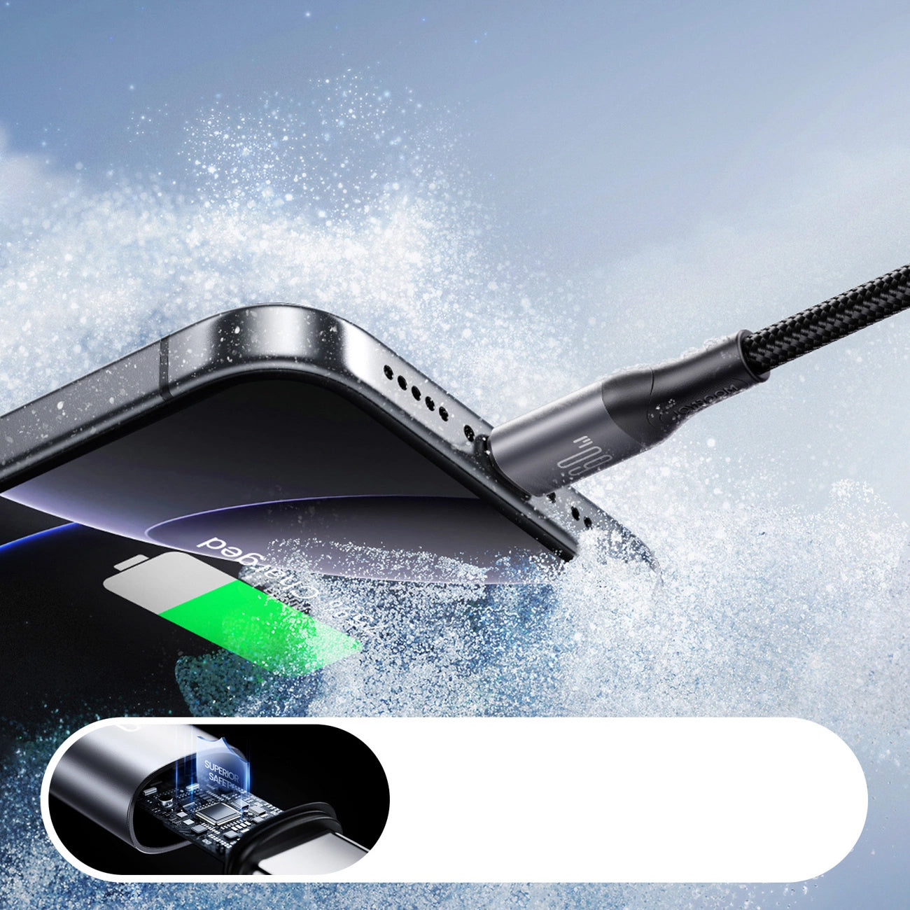 USB-C Data and Charging Cable - USB-C Joyroom S-A28 Flash, 60W, 1m, Black