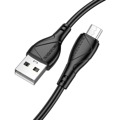 USB-A to microUSB Data and Charging Cable Borofone BX121 Energy, 18W, 1m, Black
