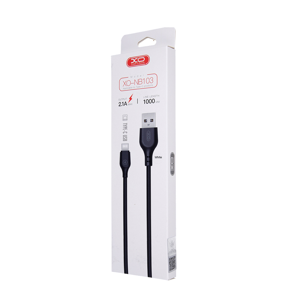 USB-A to USB-C Data and Charging Cable XO Design NB103, 18W, 1m, White