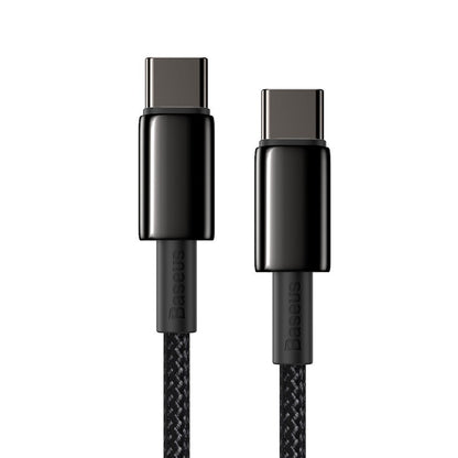 Data and Charging Cable USB-C - USB-C Baseus Tungsten Gold, 100W, 1m, Black CATWJ-01