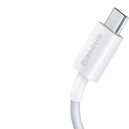 Data and Charging Cable USB-A - microUSB Baseus Superior Series, 18W, 1m, White CAMYS-02