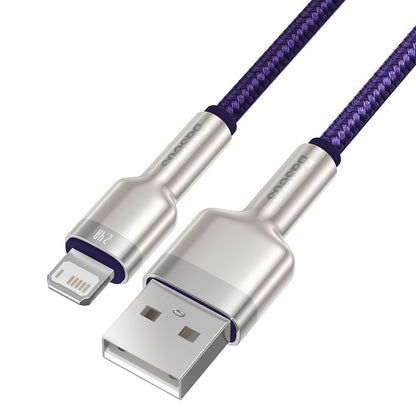 Data and Charging Cable USB-A - Lightning Baseus Cafule Metal Series, 18W, 1m, Purple CALJK-A05