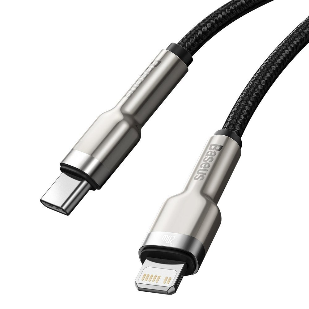 Data and Charging Cable USB-C - Lightning Baseus Cafule Metal Series, 20W, 1m, Black CATLJK-A01