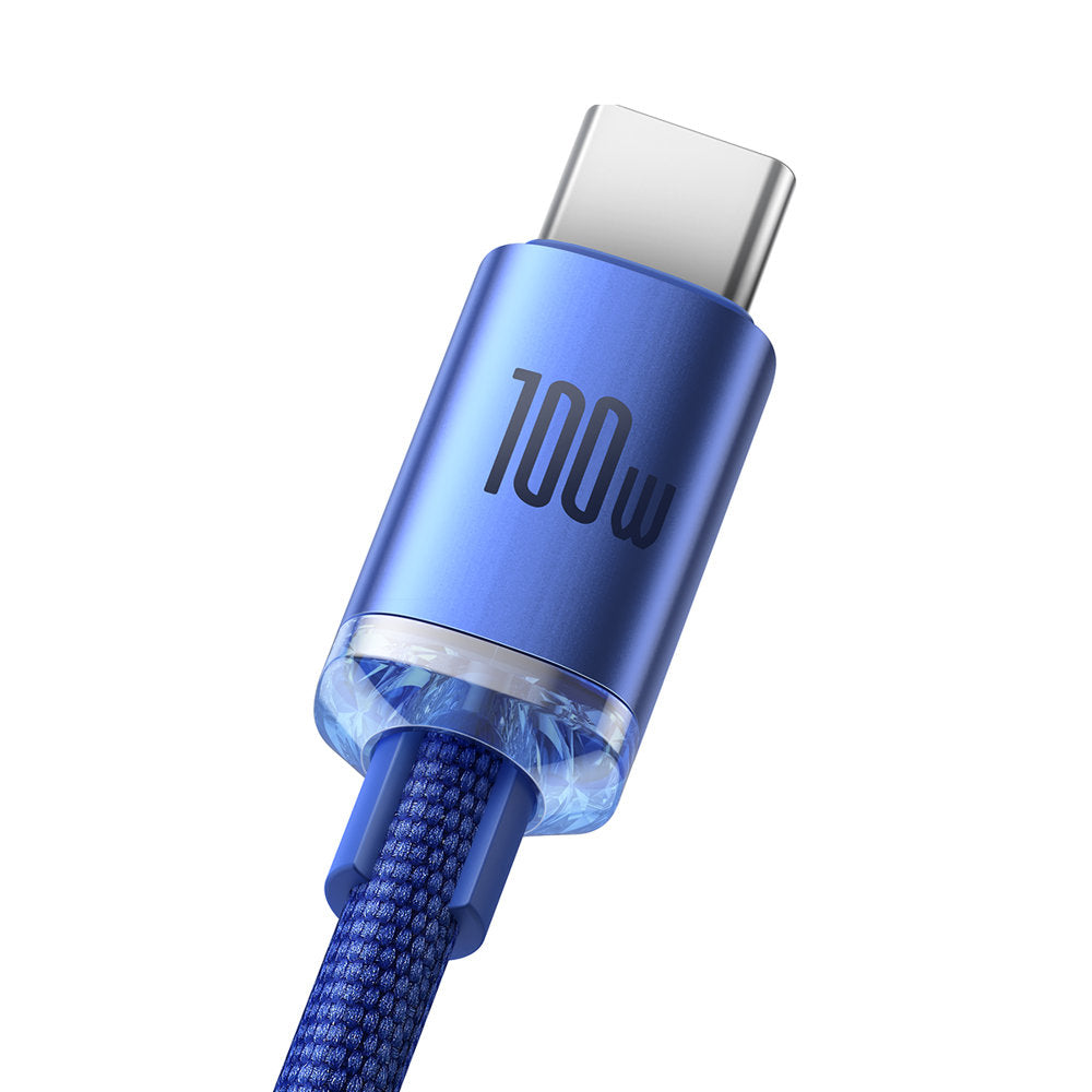 Data and Charging Cable USB-A - USB-C Baseus Crystal Shine Series, 100W, 2m, Blue CAJY000503