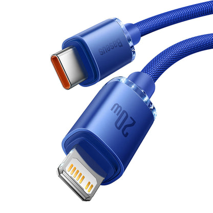 Data and Charging Cable USB-C - Lightning Baseus Crystal Shine Series, 20W, 2m, Blue CAJY000303