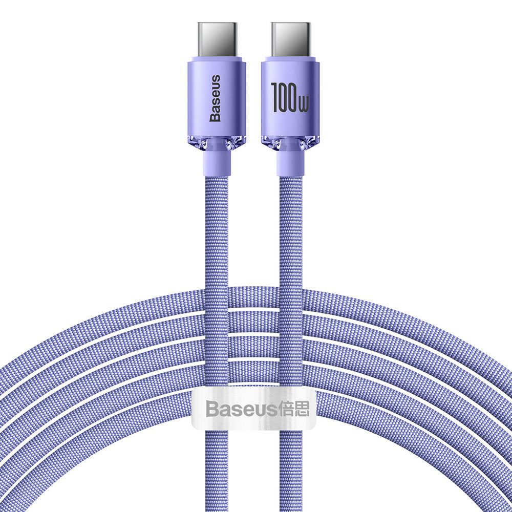 Data and Charging Cable USB-C - USB-C Baseus Crystal Shine Series, 100W, 2m, Purple CAJY000705