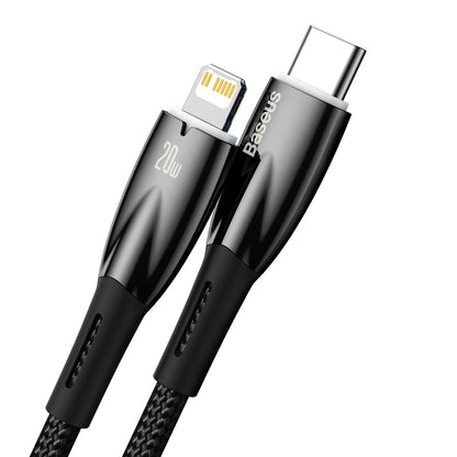 USB-C Data and Charging Cable - Lightning Baseus Glimmer Series, 20W, 1m, Black CADH000001