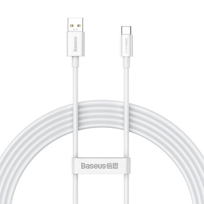 Data and Charging Cable USB-A - USB-C Baseus Superior Series, 65W, 2m, White CAYS000901