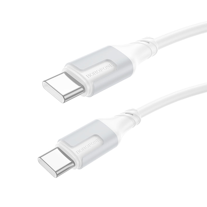 Data and Charging Cable USB-C - USB-C Borofone BX101 Creator, 60W, 1m, White