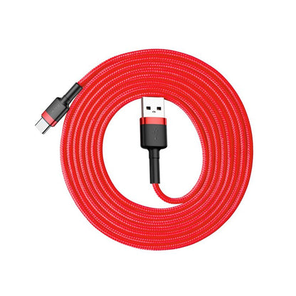 USB-A - USB-C Data and Charging Cable Baseus Coffee, 18W, 2m, Red CATKLF-C09