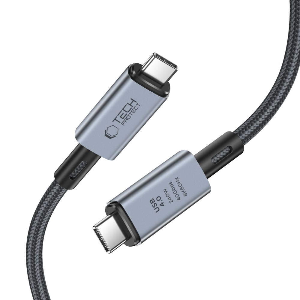 USB-C Data and Charging Cable - USB-C Tech-Protect Ultraboost Max, 240W, 1m, Gray