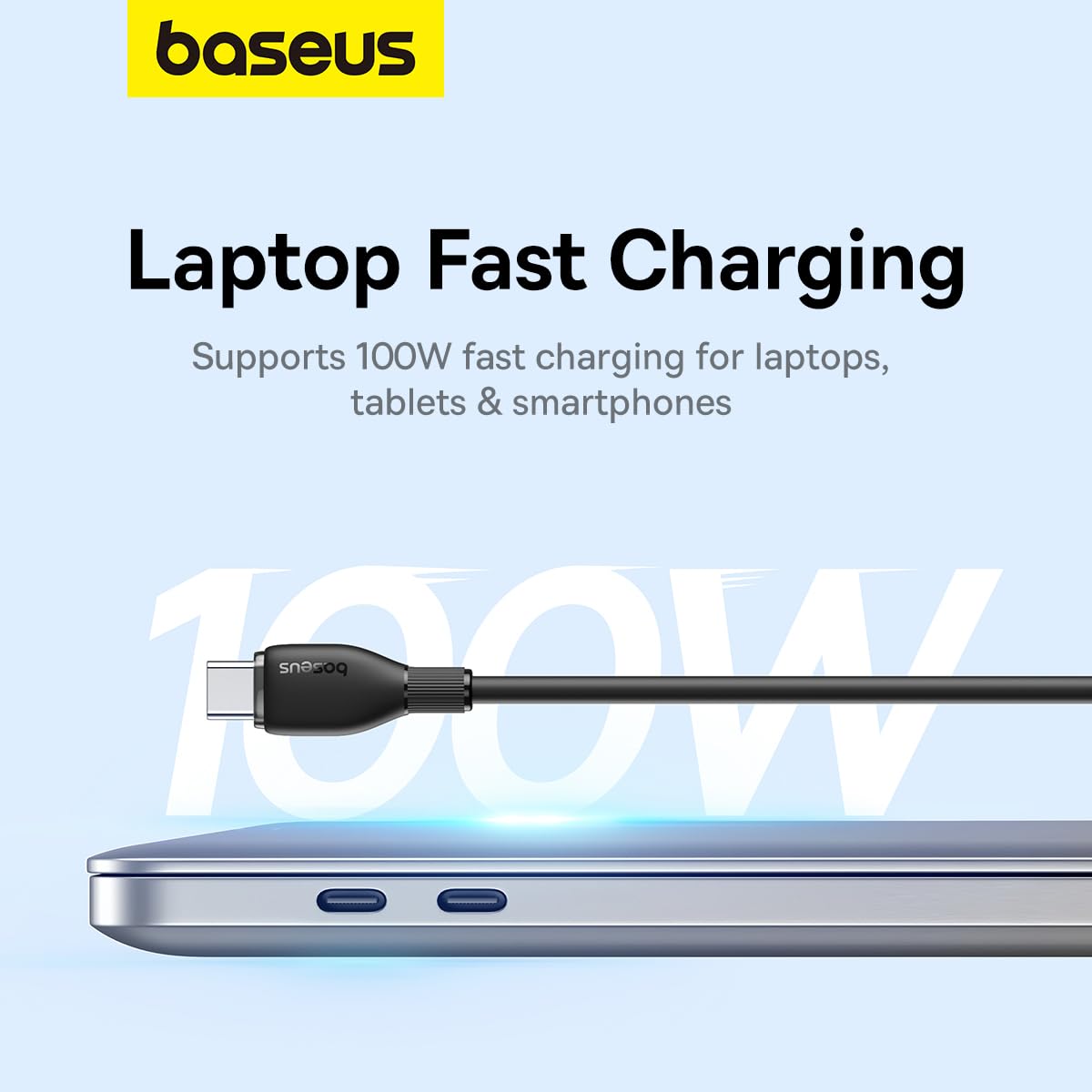 USB-C - USB-C Baseus Pudding Data and Charging Cable, 100W, 1.2m, Black P10355702111-00