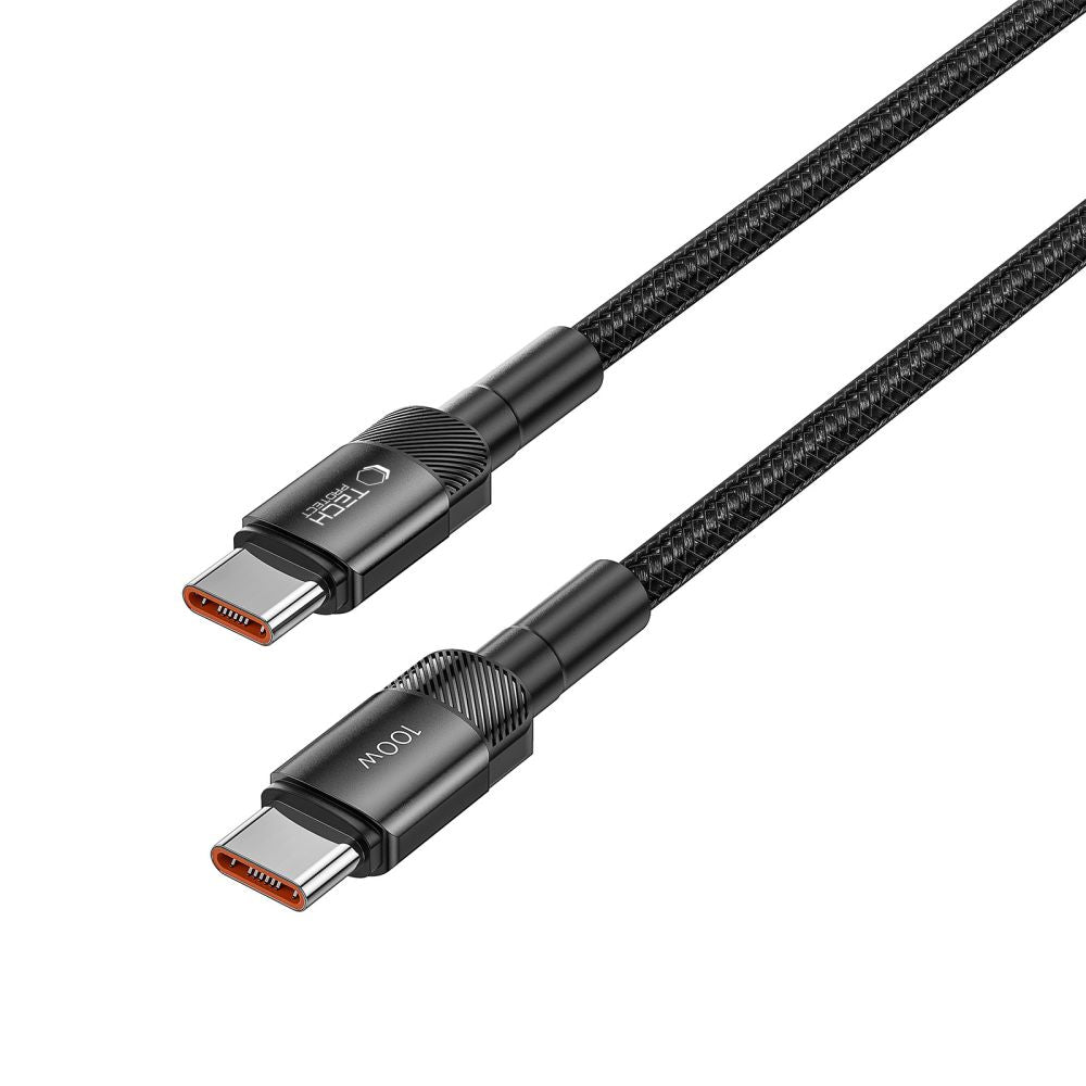 USB-C Data and Charging Cable - USB-C Tech-Protect Ultraboost EVO, 100W, 0.25m, Black