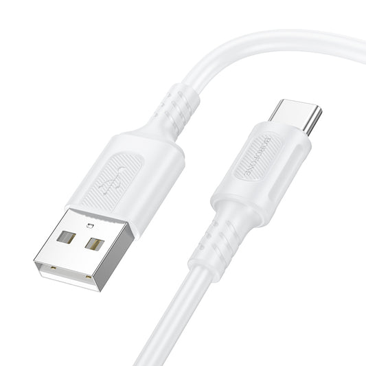 USB-A to USB-C Data and Charging Cable Borofone BX111 Feliz, 20W, 1m, White