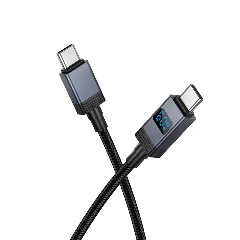 USB-C Data and Charging Cable - USB-C HOCO X118 Display, 60W, 1m, Black