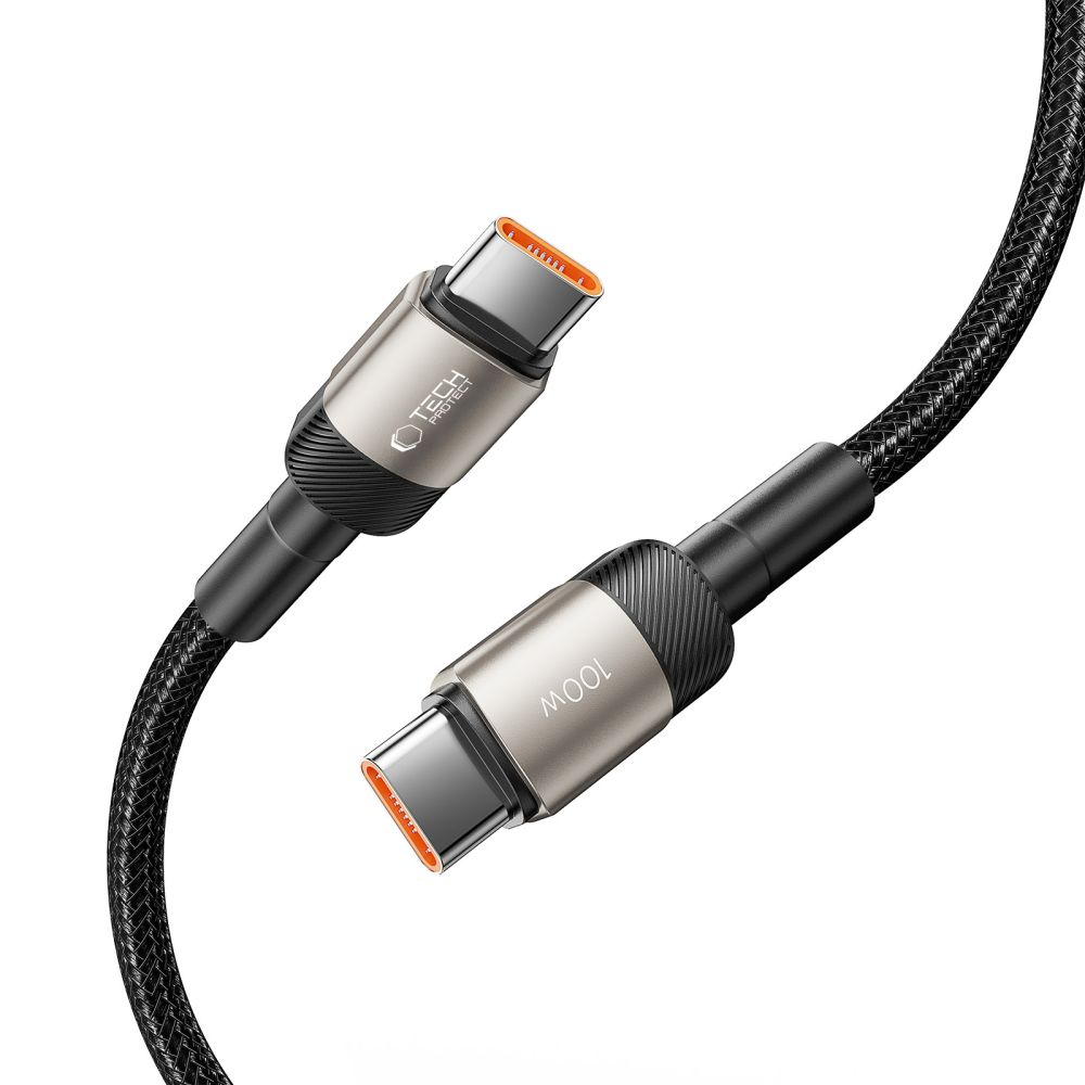USB-C Data and Charging Cable - USB-C Tech-Protect Ultraboost EVO, 100W, 1m, Silver