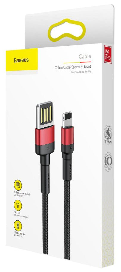 Data and Charging Cable USB-A - Lightning Baseus Coffee, 18W, 1m, Red CALKLF-G91