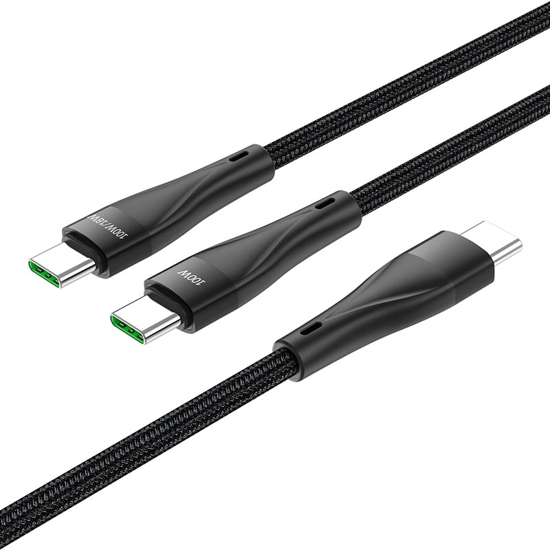 USB-C Data and Charging Cable - USB-C HOCO U102 Super, 100W, 1.2m, Black