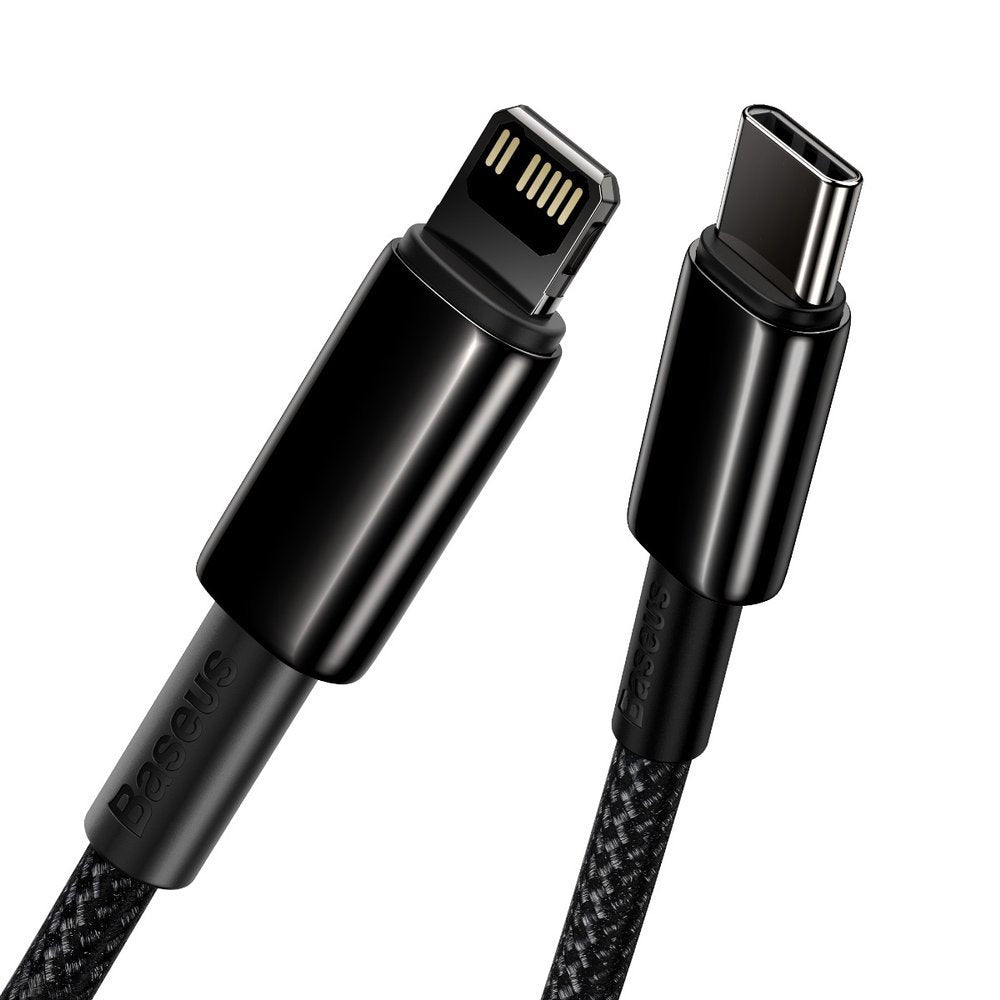 Data and Charging Cable USB-C - Lightning Baseus Tungsten Gold, 20W, 1m, Black CATLWJ-01