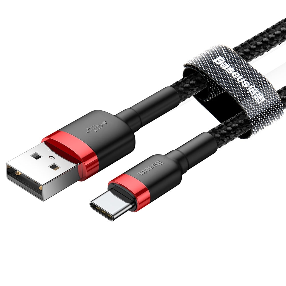 USB-A - USB-C Data and Charging Cable Baseus Coffee, 18W, 0.5m, Red CATKLF-A91