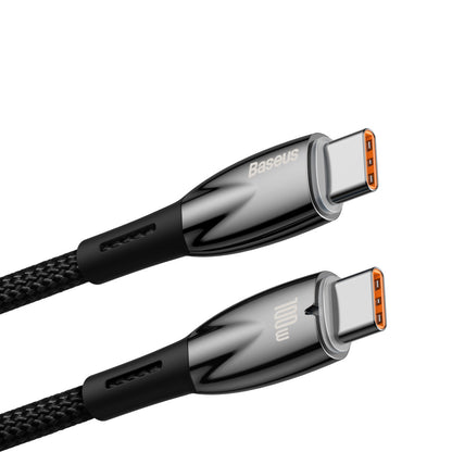 Data and Charging Cable USB-C - USB-C Baseus Glimmer Series, 100W, 2m, Black CAJY000503