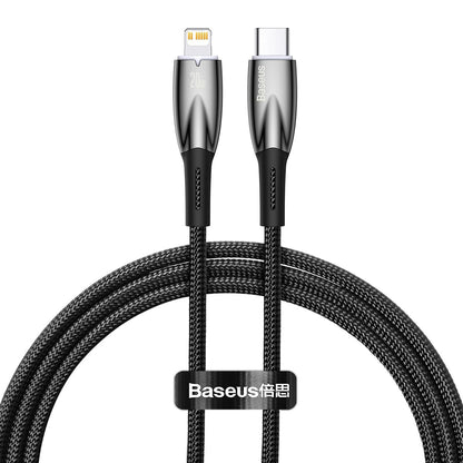 USB-C Data and Charging Cable - Lightning Baseus Glimmer Series, 20W, 1m, Black CADH000001