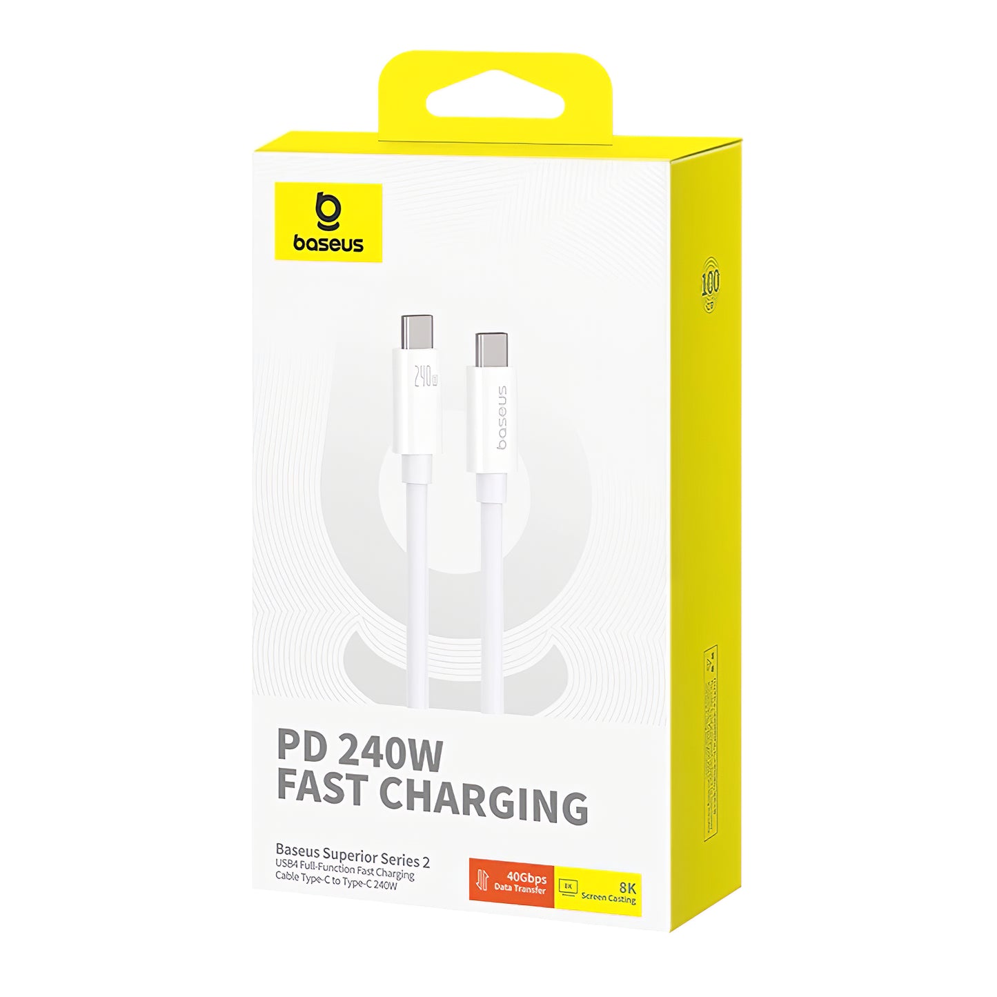 Data and Charging Cable USB-C - USB-C Baseus Superior Series 2, 240W, 1m, White P10365200211-02