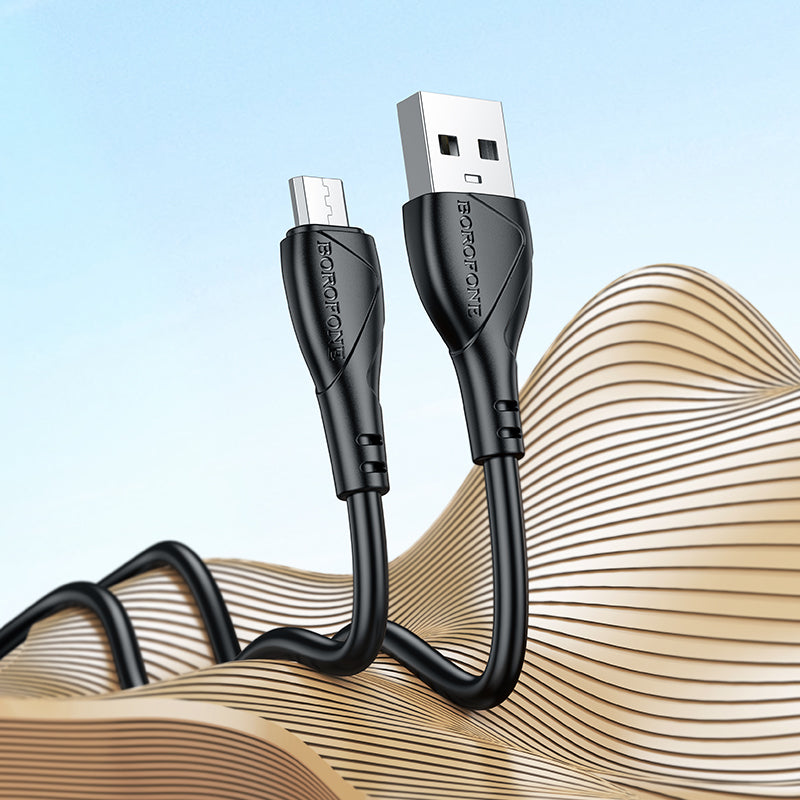 USB-A to microUSB Data and Charging Cable Borofone BX121 Energy, 18W, 1m, Black