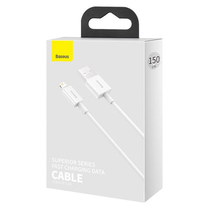 Data and Charging Cable USB-A - Lightning Baseus Superior Series, 20W, 1.5m, White CALYS-B02