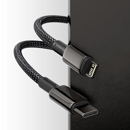 Data and Charging Cable USB-C - Lightning Baseus Tungsten Gold, 20W, 1m, Black CATLWJ-01